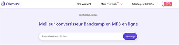 Télécharger de la musique Bandcamp en MP3 avec le site OKmusi
