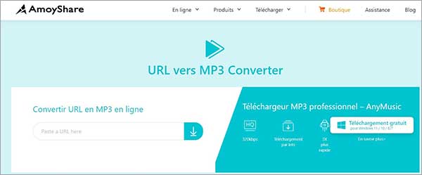 Télécharger une URL en MP4 avec AmoyShare