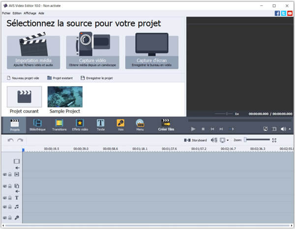 Interface d’AVS Video Editor