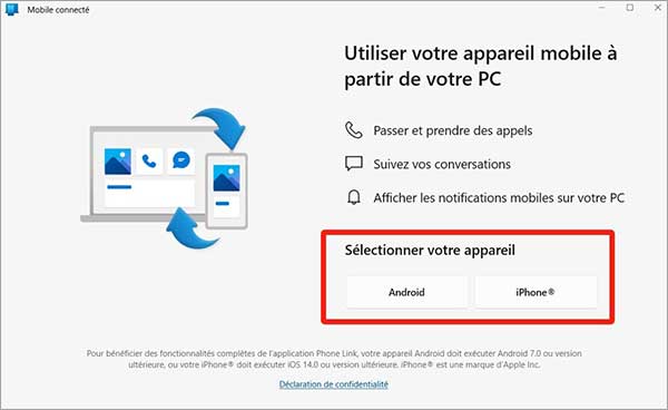 Choisir le système d'exploitation du smartphone sur Mobile Connectéb