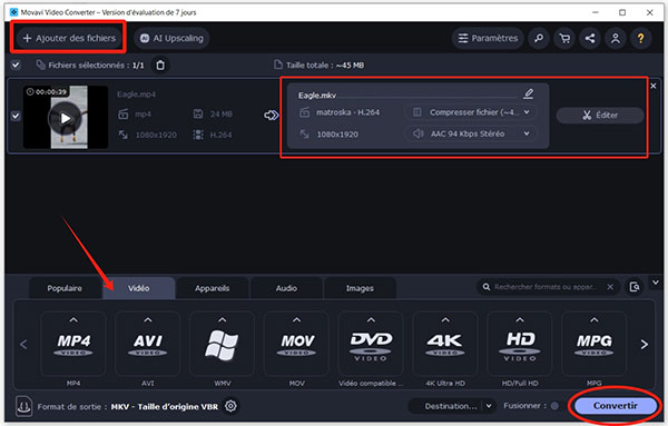 Convertir une vidéo avec Movavi Video Converter
