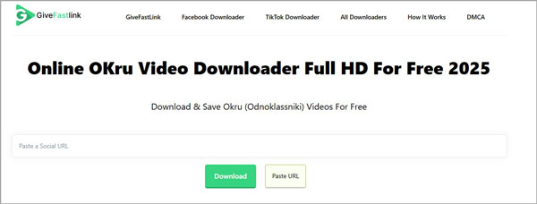 Télécharger une vidéo OK.ru en ligne gratuitement avec GiveFastLink
