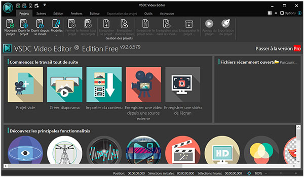 Interface de VSDC Free Video Editor